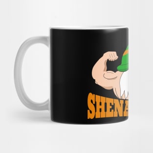 Irish Muscular Gnome Bodybuilder St Patricks Day Flexing Shenanigains Fitness Gym Workout Gift Mug